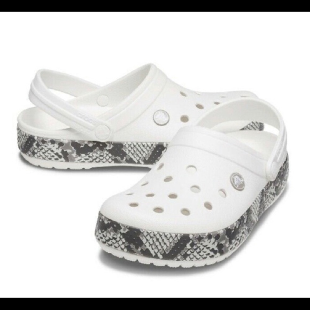 Snake print crocs